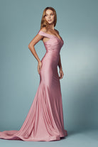 Off Shoulder Mermaid Long Evening & Mother Of The Bride Dress NXE497-Evening Dress-smcfashion.com