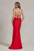 Mermaid Satin Embroidered Lace Square Neck Long Prom Dress NXE1186-Evening Dress-smcfashion.com