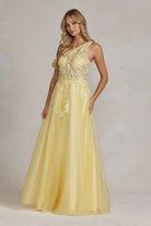 A-Line Embroidered Bodice Halter Open Back Long Prom Dress NXT1143-Prom Dress-smcfashion.com