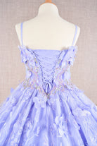 3D Flower Applique Jewel Mesh Kids Dress with Long Mesh Cloak GLGK105-KIDS-smcfashion.com