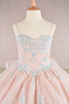 Spaghetti Strap Sequin Mesh with a Detachable Ribbon and Ruffled Back Skirt Quinceanera Kids Dress GLGK106-KIDS-smcfashion.com