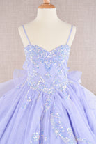 Spaghetti Strap Sequin Mesh with a Detachable Ribbon and Ruffled Back Skirt Quinceanera Kids Dress GLGK106-KIDS-smcfashion.com