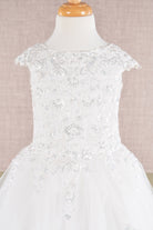 Sequin Embroidery Long Back Hem Mesh A-Line Quinceanera Kids Dress GLGK108-KIDS-smcfashion.com