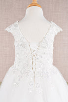 Sequin Embroidery Long Back Hem Mesh A-Line Quinceanera Kids Dress GLGK108-KIDS-smcfashion.com