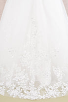 Sequin Embroidery Long Back Hem Mesh A-Line Quinceanera Kids Dress GLGK108-KIDS-smcfashion.com