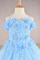 3D Floral Applique Embellished Glitter Embroidery Mesh Quinceanera Kids Dress GLGK110-Kids Dress-smcfashion.com