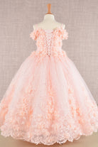 3D Floral Applique Embellished Glitter Embroidery Mesh Quinceanera Kids Dress GLGK110-Kids Dress-smcfashion.com