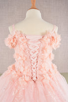 3D Floral Applique Embellished Glitter Embroidery Mesh Quinceanera Kids Dress GLGK110-Kids Dress-smcfashion.com