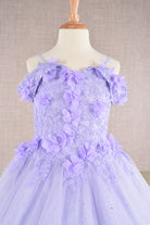 3D Floral Applique Embellished Glitter Embroidery Mesh Quinceanera Kids Dress GLGK110-Kids Dress-smcfashion.com