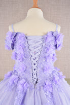 3D Floral Applique Embellished Glitter Embroidery Mesh Quinceanera Kids Dress GLGK110-Kids Dress-smcfashion.com