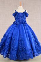 3D Floral Applique Embellished Glitter Embroidery Mesh Quinceanera Kids Dress GLGK110-Kids Dress-smcfashion.com