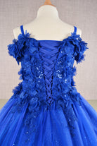 3D Floral Applique Embellished Glitter Embroidery Mesh Quinceanera Kids Dress GLGK110-Kids Dress-smcfashion.com