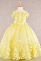 3D Floral Applique Embellished Glitter Embroidery Mesh Quinceanera Kids Dress GLGK110-Kids Dress-smcfashion.com