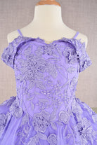 Floral Embroidery Embellished Cut-Away Shoulder Quinceanera Kids Dress GLGK112-KIDS-smcfashion.com