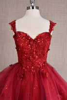 Butterfly Applique Sequin Mesh Babydoll w/ Sheer Straps Short Homecoming Dress GLGS3186-HOMECOMING-smcfashion.com