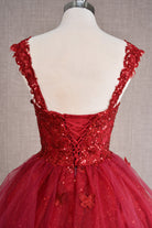 Butterfly Applique Sequin Mesh Babydoll w/ Sheer Straps Short Homecoming Dress GLGS3186-HOMECOMING-smcfashion.com