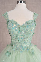 Butterfly Applique Sequin Mesh Babydoll w/ Sheer Straps Short Homecoming Dress GLGS3186-HOMECOMING-smcfashion.com