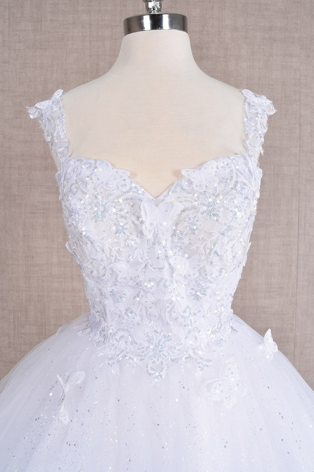Butterfly Applique Sequin Mesh Babydoll w/ Sheer Straps Short Homecoming Dress GLGS3186-HOMECOMING-smcfashion.com