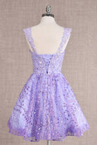 Butterfly Applique Mesh Babydoll w/ Detachable Side Mesh Drapes Short Homecoming Dress GLGS3187-HOMECOMING-smcfashion.com