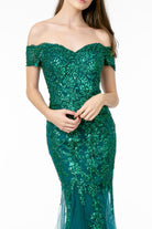 Sweetheart Neckline Glitter Mesh Long Dress Cut-Out Back GLGL1823-PROM-smcfashion.com