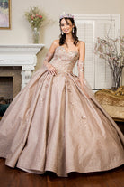 Sweethearted Ruffle Tail Quinceanera Dress Detached Mesh Sleeve - Mask Not Included GLGL1912-QUINCEANERA-smcfashion.com