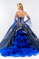Sweethearted Ruffle Tail Quinceanera Dress Detached Mesh Sleeve - Mask Not Included GLGL1912-QUINCEANERA-smcfashion.com