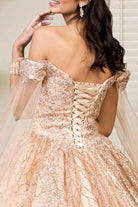 Cut-Away Shoulder Sweethearted Glitter Mesh Quinceanera Dress GLGL1926-QUINCEANERA-smcfashion.com