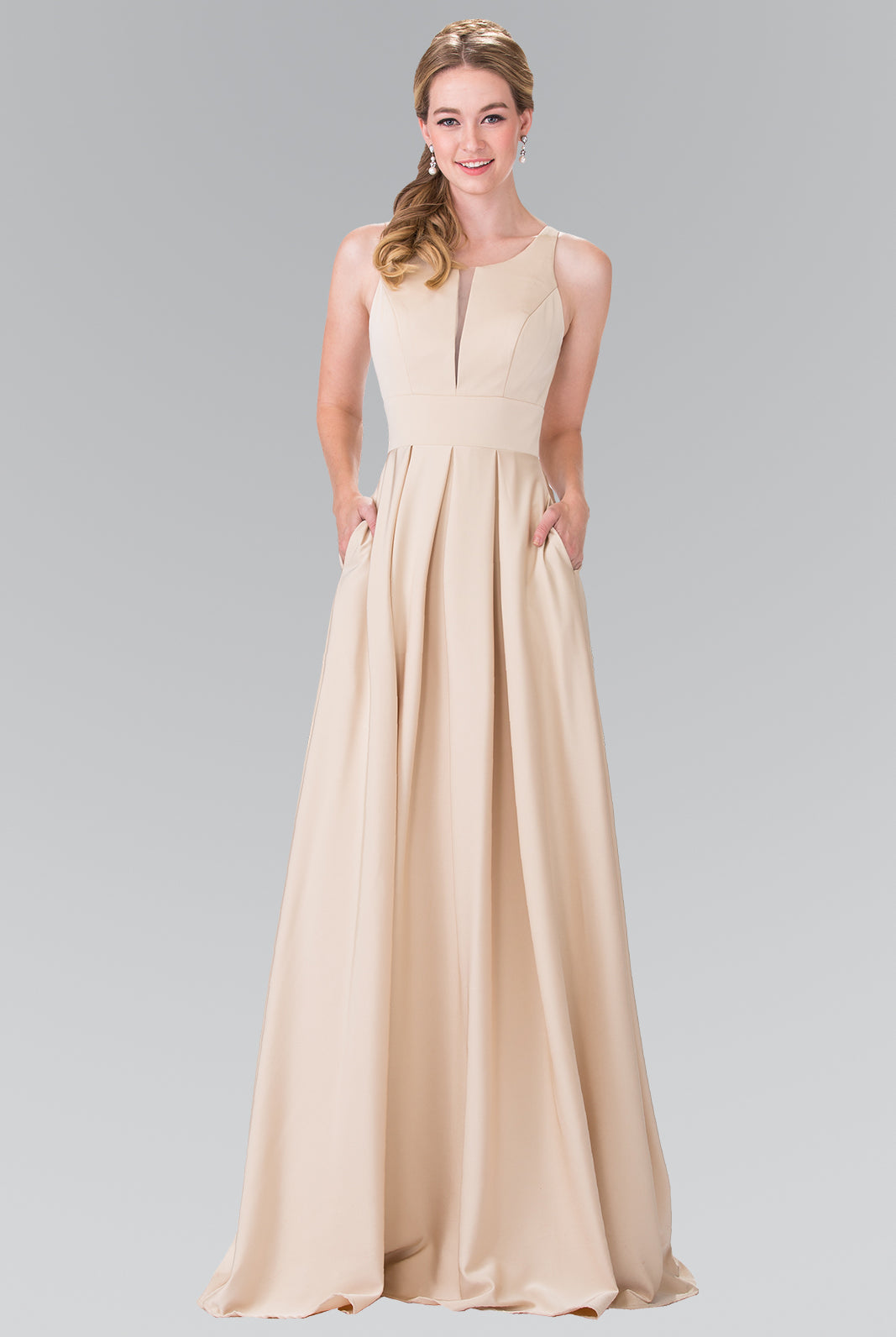 Prom Dress with Notched Scoop and Long Skirt GLGL2365-PROM-smcfashion.com