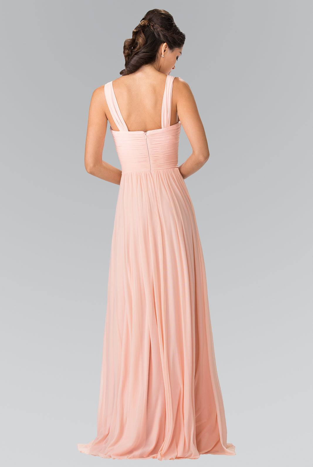 Pleated Bodice Bridesmaids Long Dress GLGL2366-PROM-smcfashion.com