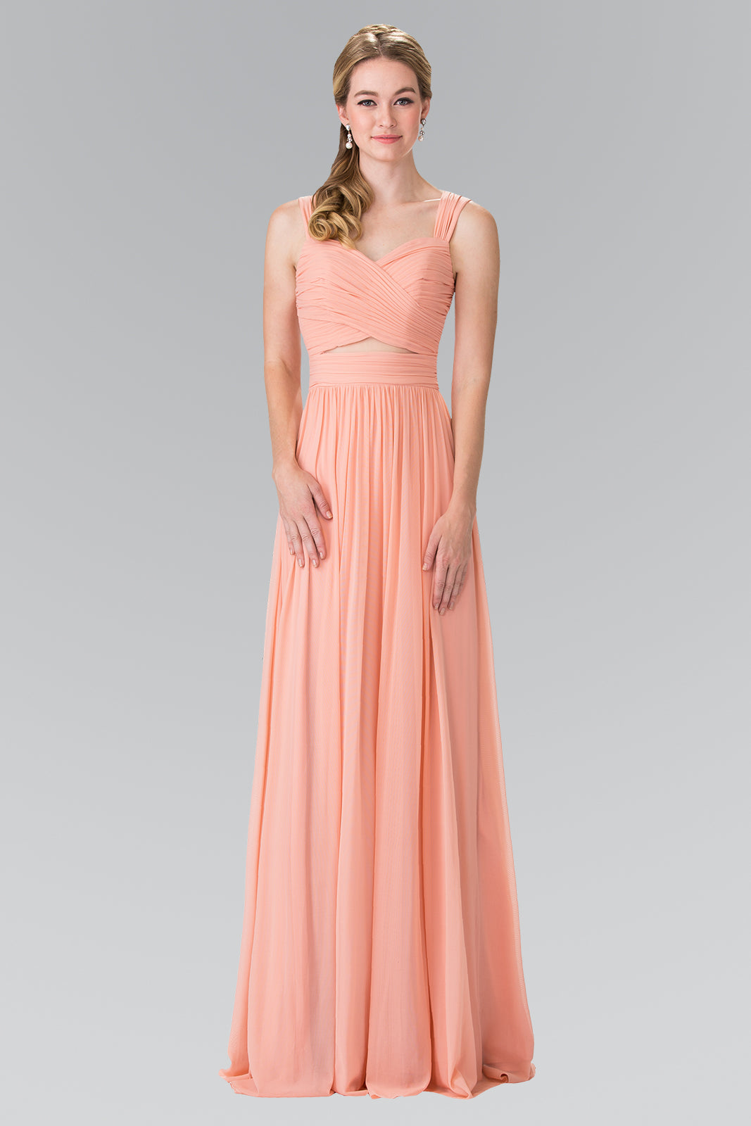 Pleated Bodice Bridesmaids Long Dress GLGL2366-PROM-smcfashion.com