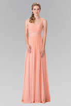 Pleated Bodice Bridesmaids Long Dress GLGL2366-PROM-smcfashion.com
