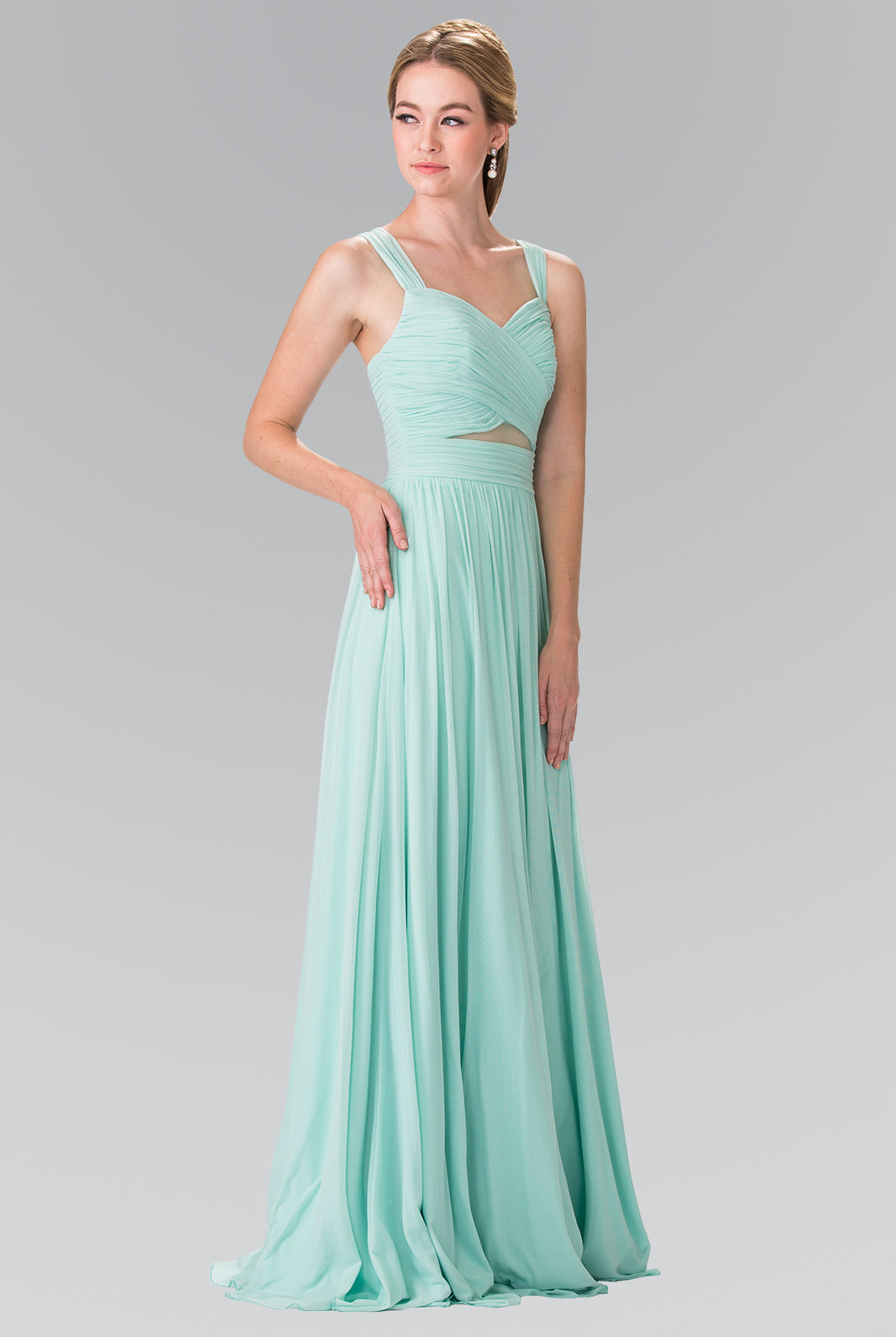Pleated Bodice Bridesmaids Long Dress GLGL2366-PROM-smcfashion.com