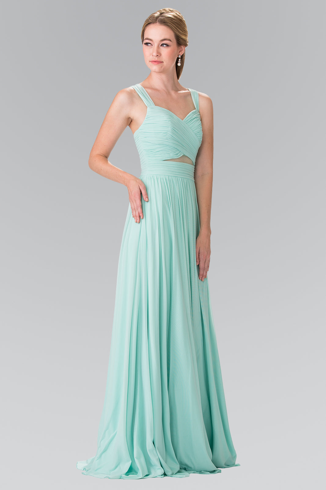Pleated Bodice Bridesmaids Long Dress GLGL2366-PROM-smcfashion.com