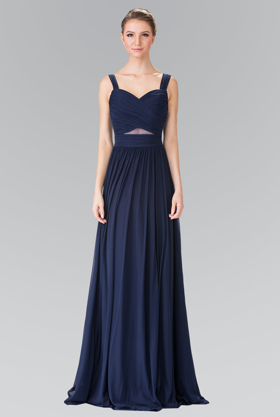 Pleated Bodice Bridesmaids Long Dress GLGL2366-PROM-smcfashion.com