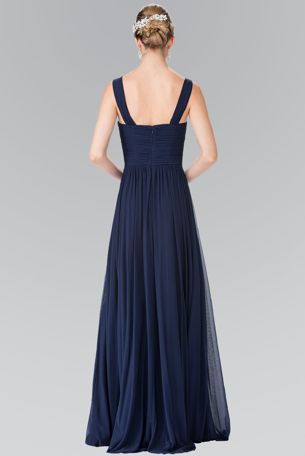 Pleated Bodice Bridesmaids Long Dress GLGL2366-PROM-smcfashion.com