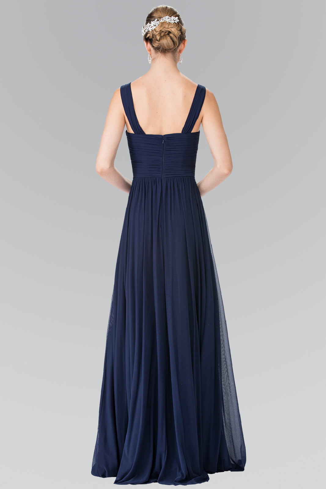 Pleated Bodice Bridesmaids Long Dress GLGL2366-PROM-smcfashion.com