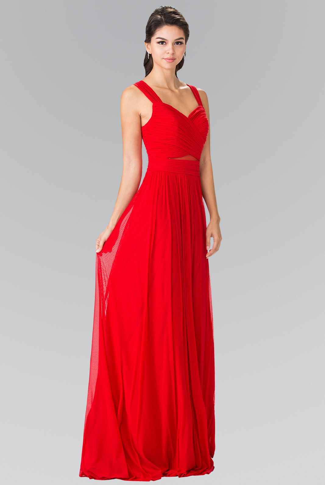 Pleated Bodice Bridesmaids Long Dress GLGL2366-PROM-smcfashion.com