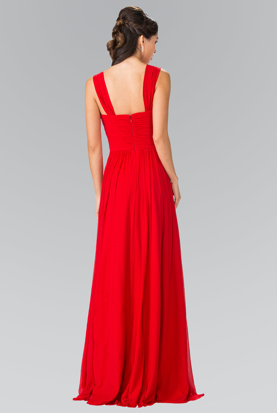 Pleated Bodice Bridesmaids Long Dress GLGL2366-PROM-smcfashion.com