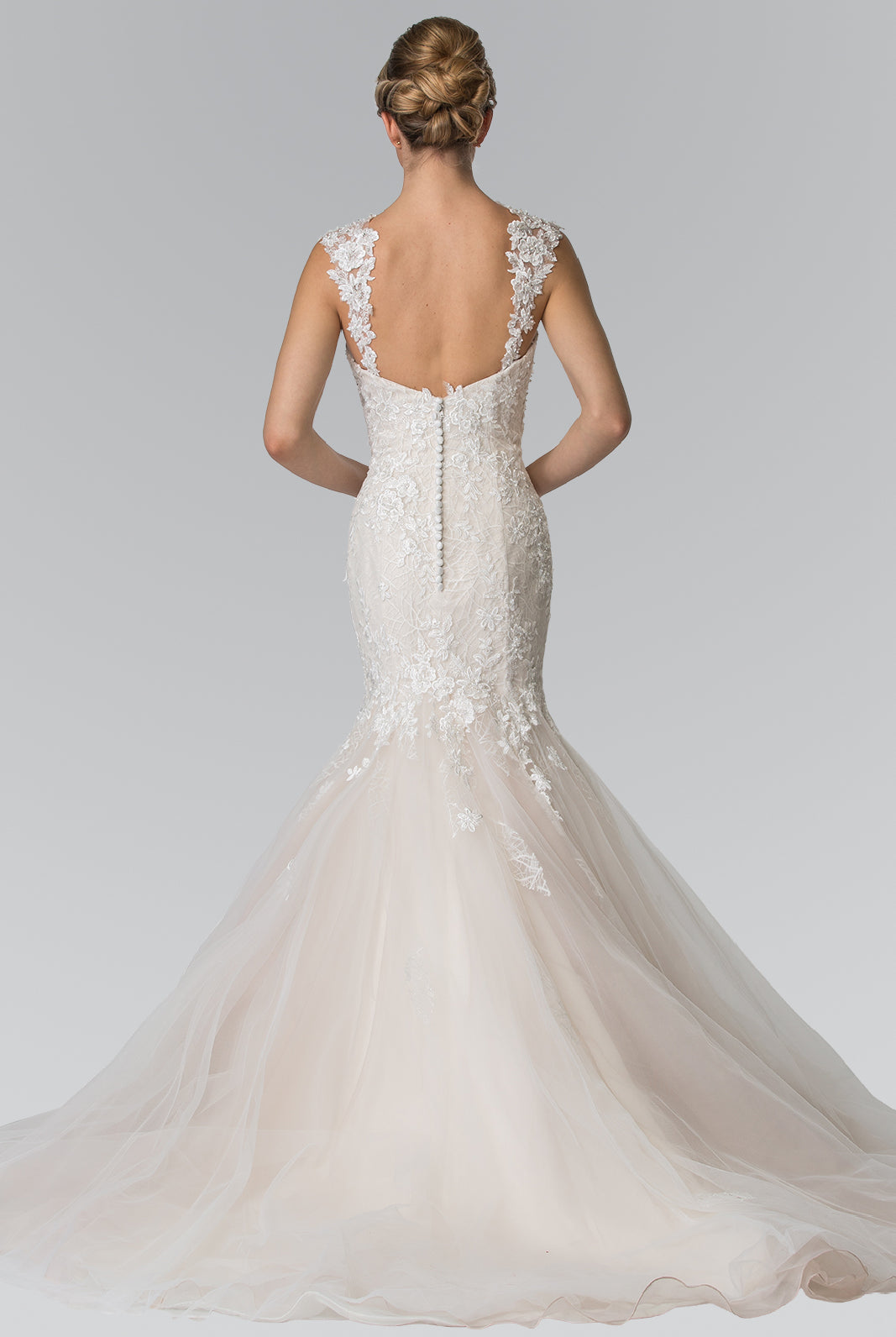 Lace Embellished Mermaid Style Wedding Dress GLGL2367-WEDDING GOWNS-smcfashion.com