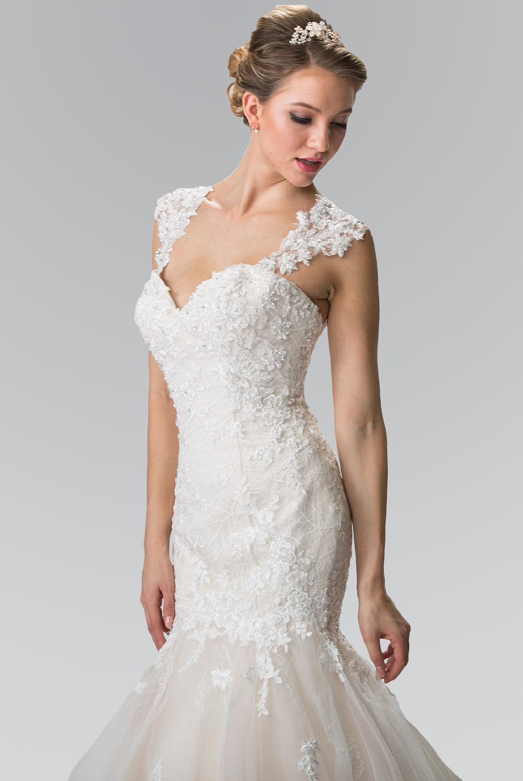 Lace Embellished Mermaid Style Wedding Dress GLGL2367-WEDDING GOWNS-smcfashion.com