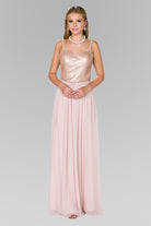 Full Sequin Top Chiffon Long Dress GLGL2416-PROM-smcfashion.com