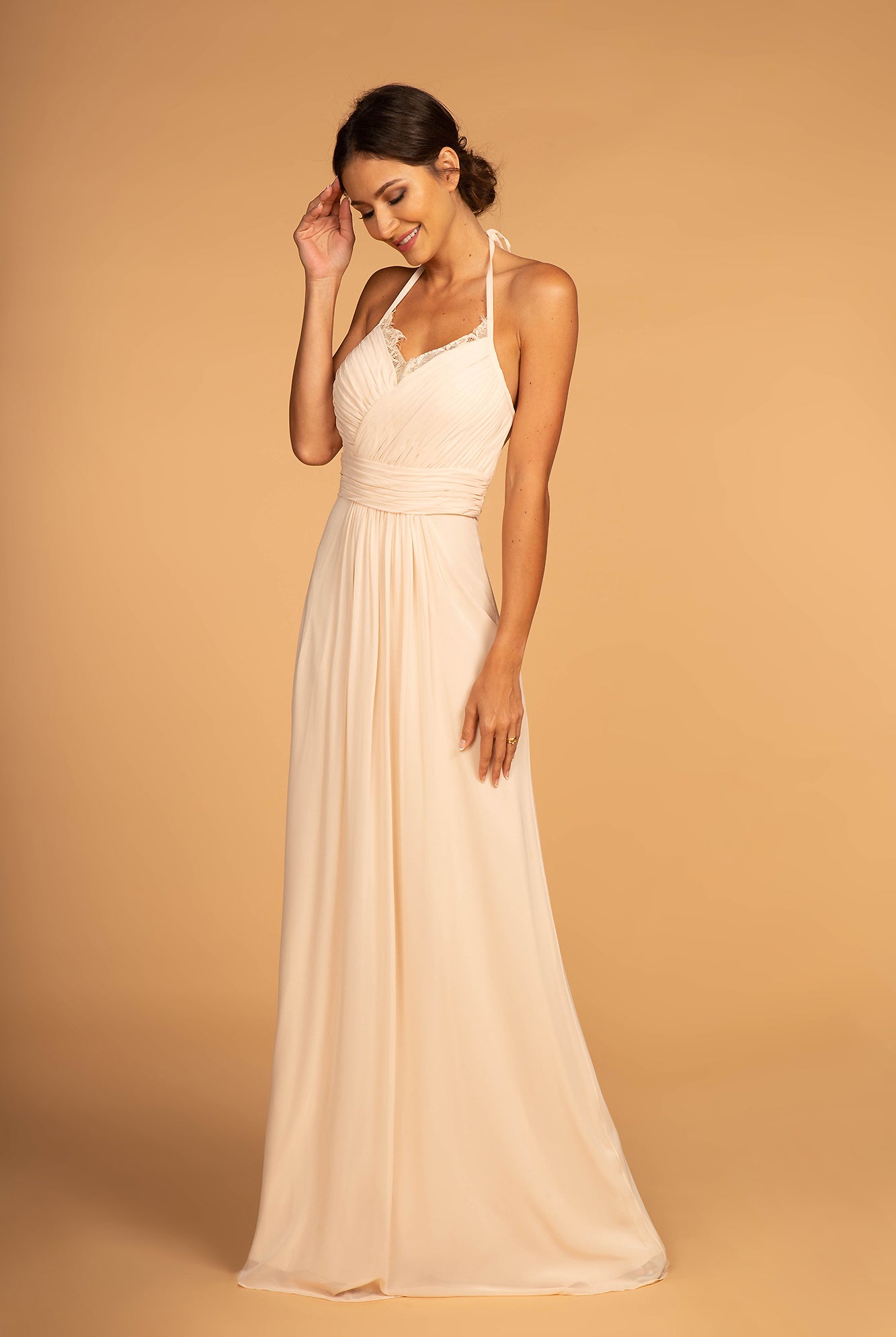 Halter Neck Chiffon Long Dress GLGL2606-BRIDESMAID-smcfashion.com