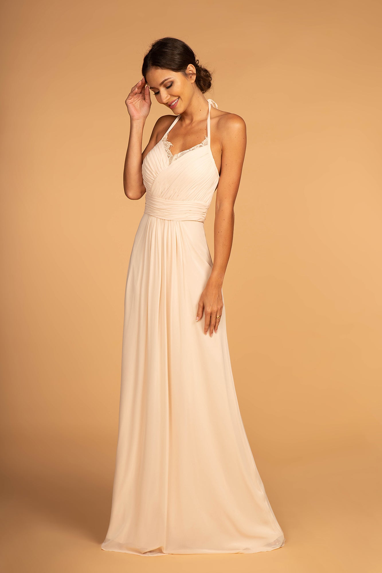 Halter Neck Chiffon Long Dress GLGL2606-BRIDESMAID-smcfashion.com