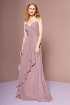 Chiffon Ruched Jewel Straps Long Prom Dress GLGL2666-PROM-smcfashion.com
