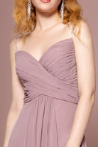 Chiffon Ruched Jewel Straps Long Prom Dress GLGL2666-PROM-smcfashion.com