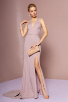 Rome Jersey Mermaid V-Neck Long Dress GLGL2668-PROM-smcfashion.com