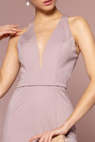 Rome Jersey Mermaid V-Neck Long Dress GLGL2668-PROM-smcfashion.com