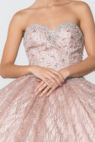 Jewel Embellished Bodice Glitter Mesh Ball Gown Glitter Mesh Cape GLGL2801-QUINCEANERA-smcfashion.com