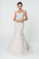 Jewel and Embroidery Embellished Mesh Wedding Gown GLGL2822-WEDDING GOWNS-smcfashion.com