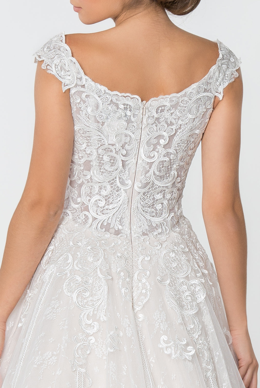 Lace Embellished Bodice A-Line Wedding Gown GLGL2823-WEDDING GOWNS-smcfashion.com